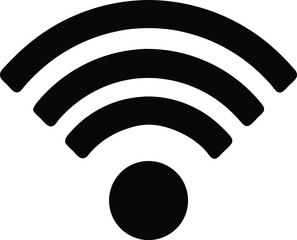 Clean Icon Design Black WiFi Symbol With Full Bar