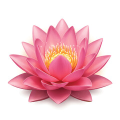 A beautiful lotus flower radiating a luminous, ethereal glow, presented as a realistic 2D vector illustration on a clean white background.