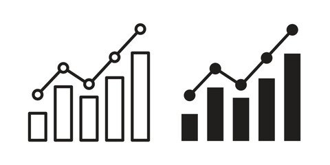 Analytics icon symbol for logo, web, app designs.