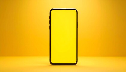 Modern smartphone against vibrant yellow backdrop