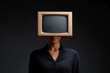 In a surreal fusion of vintage technology and futuristic aesthetics, an anonymous figure with a television head heralds Digital Detox Day and Retro Revival Week, inviting introspection and nostalgia