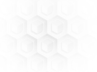 Abstract white geometric hexagonal pattern background