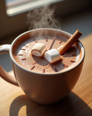 Midnight Mug with Cinnamon Clock Hands — Cozy New Year Concept