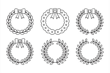 Decorative Christmas Wreath Symbols Vector Pack