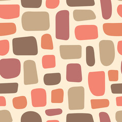 Seamless pattern with abstract shapes in a cool, modern color palette. A trendy design