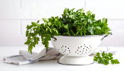 Fresh parsley in a colander (2)