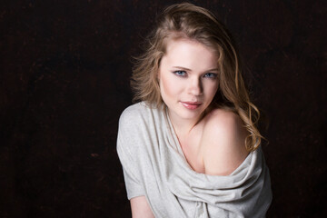 Beauty fashion portrait of attractive beautiful woman face