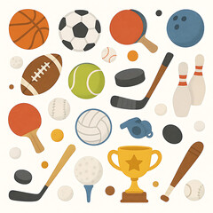 pattern with sports theme