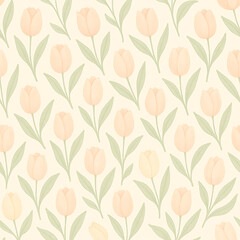 seamless floral pattern and tulip in pastel