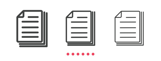 Document icon. Thin line icon vector