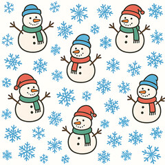 christmas background with snowman