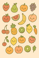 seamless pattern with fruits