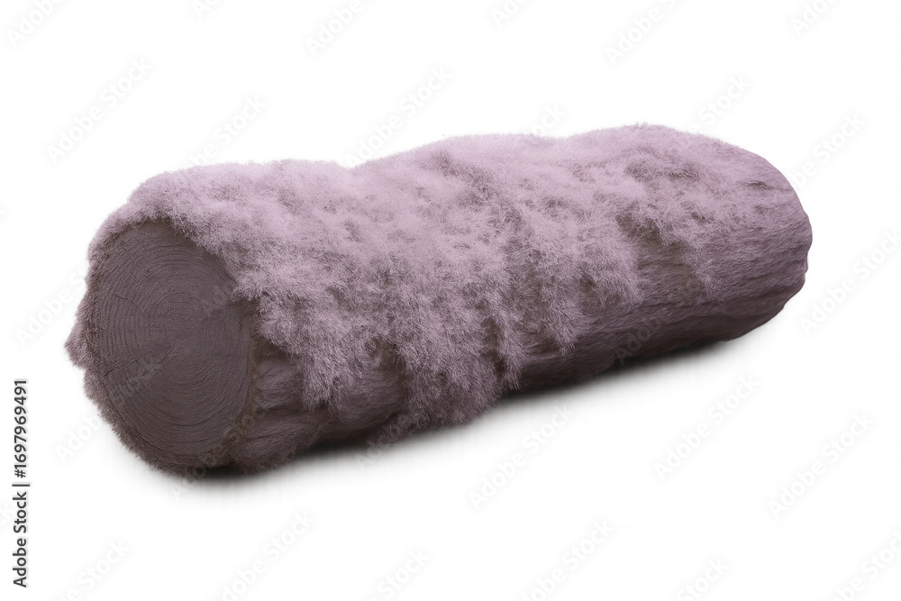Poster log covered with pink mold isolated on transparent background, ideal for composting and environmenta