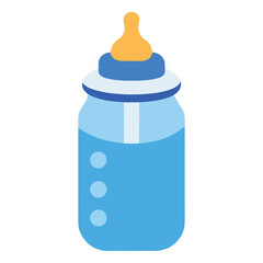 Adorable baby bottle filled with white milk isolated on a clean white background perfect for infant care themes
