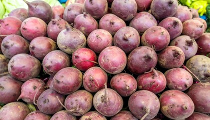 Pile of vibrant red beets
