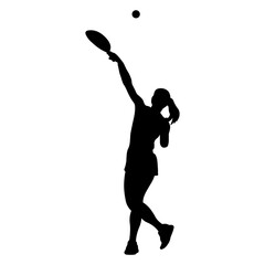 Silhouette of a Woman Playing Padel Tennis