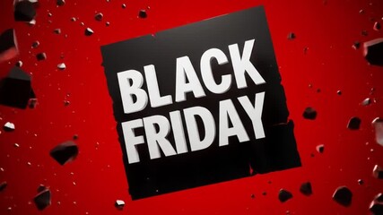 Black Friday sale announcement with dynamic background