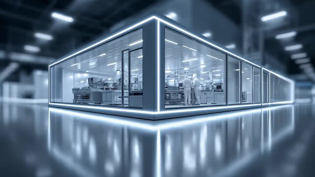 Futuristic Semiconductor Chip Manufacturing Clean Room