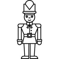 Obraz premium Simple Line Art Illustration of a Toy Soldier Ready for Christmas Celebration and Holiday Season Fun