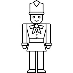 Detailed illustration of a toy soldier with a friendly face and decorative uniform for holiday season