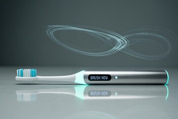 Sleek modern electric toothbrush with glowing light and digital display offers advanced oral care and hygiene innovation