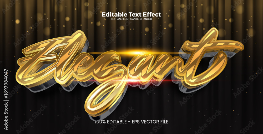 Poster elegant effect editable text effect in modern trend style