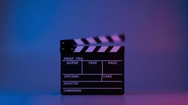 Film production clapperboard sequence