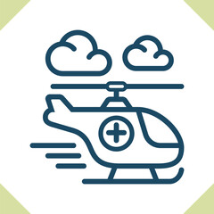 Flying Helicopter Icon