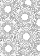 Abstract Coloring Page For Adult Background Design Black And White Vector