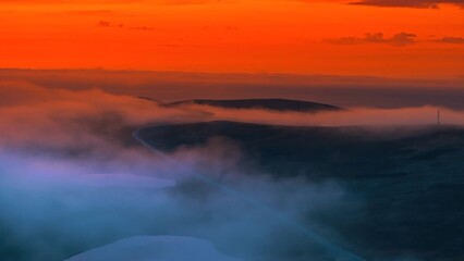 fog over the mountains