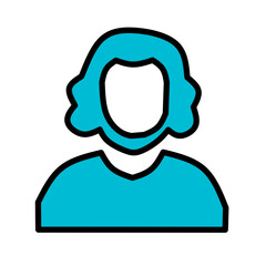 Fototapeta premium Person Silhouette Blue Icon - Court Defendant Witness Symbol