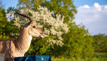 Profile of a deer in a meadow