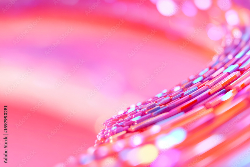 Poster a futuristic abstract digital data overlay with a beautiful gradient color background and an intrica