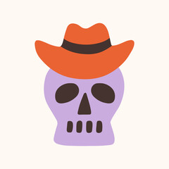 Halloween Cartoon Cute Ghost in Witch Hat Clipart 