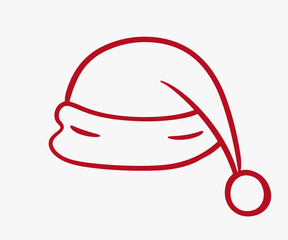 Vector Santa Claus Red Hat outline icon sketch 