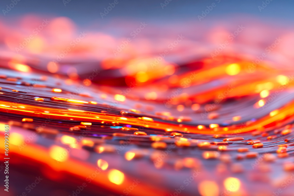 Poster an elegant abstract digital grid pattern with a beautiful glowing effect