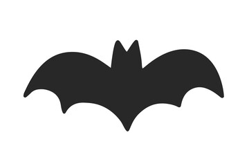 Halloween bat silhouette, hand drawn doodle icon