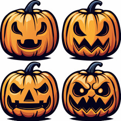set of halloween pumpkins