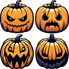 set of halloween pumpkins