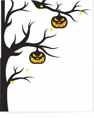 halloween background with pumpkin and bats