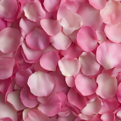 Obraz premium Many pink rose petals tightly scattered, suitable for backgrounds, patterns, greeting cards, invitations, or botanical themed designs for various projects.