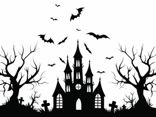 spooky halloween tree background