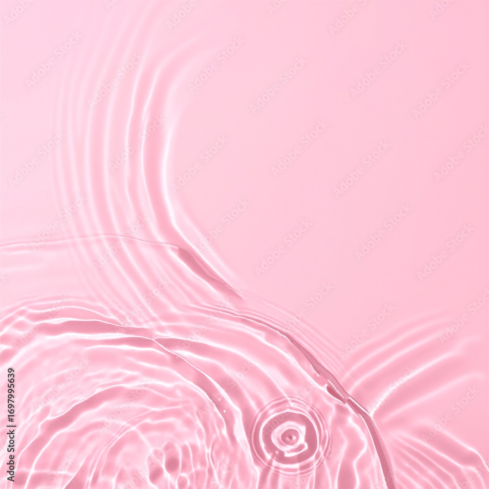 Aufkleber a soft pink background features gentle water ripples, creating a serene and calming atmosphere, perf