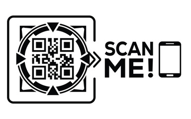 QR code scan icon set. Scan me frame. QR code scan for smartphone. QR code for mobile app, payment and identification. Vector illustration.