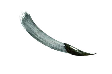 Abstract painted brushstroke, light gray and dark gray, curved shape