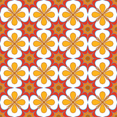Floral Geometric Tile Pattern