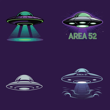 Flying saucers and alien symbols extraterrestrial spacecraft