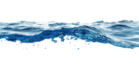 Wide shot of choppy ocean waves