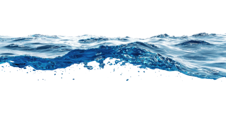 Wide shot of choppy ocean waves