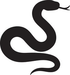 Fototapeta premium Minimal Black Snake Silhouette Vector – Simple Reptile Clipart for Logos & Tattoos